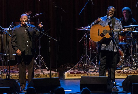 Hugh Masekela and Vusi Mahlasela at UCSB's Campbell Hall