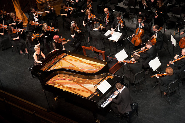 S.B. Symphony Performs With Two Pianists