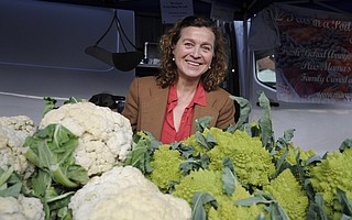 Laurence Hauben is a familiar site at Farmers Market
