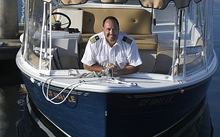 Stephan Goularte aboard the <em>Whisper </em>