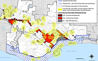 Where could a new cannabis retail shop go? This map shows commercial cannabis zones.
