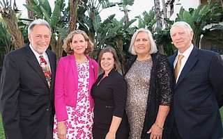 Douglas Jackson, Board Chair Dr. Karen Engberg, President/CEO Jenna Tosh, Vice Chair Anne Schowe, and Tom Schowe.