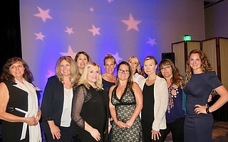 SOE Winners,l-r: Marta Alvarez, Diana Pereira, Sarah Otterstrom, Lindsey Carnett, Robin Long, Nirasha Rodriguez, Michele McDowell, Zdena Jiroutova, Raiza Giorgi, and Ann Levine.