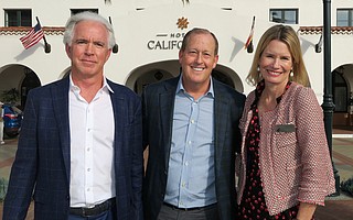 Board Chair Kenny Slaught, Hotel Californian owner Michael Rosenfeld, and CEO Kisa Heyer.