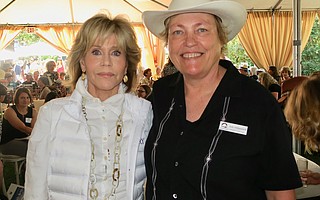 Honoree Jane Fonda and Board President Judy Pirkowitsch.