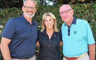 President Rolf Geyling with honorees Anna and Dave Grotenhuis
