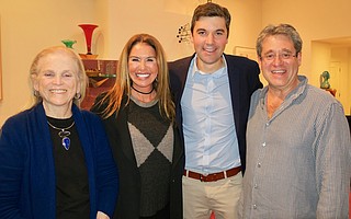 Venue host Susan Rose, event sponsor Tracy Bollag, Eli Saslow, and event sponsor Michael Bollag at donor reception