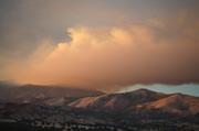 Smoke drifts towards Santa Barbara about 8pm. The Mission Pine Basin area can be seen on the right. (Zaca Fire)