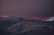 A view of the Zaca Fire flames as they crest the San Rafael ridgeline as the smoke clears. (July 28, 2007, 9pm)