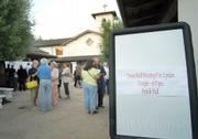 More than 500 people gathered at El Montecito Presbyterian Church on Monday to learn about the raging Zaca Fire.