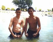 Both tall and skinny, Jaime and his cousin, Eder Rodriguez (right), used to playfully joke as to who had the bigger physique.