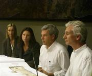 Westmont's design team includes, from left, landscape architect Susan Van Atta, permit planner Laurel Perez, architect David Van Hoy, and architect Ken Radtkey.
