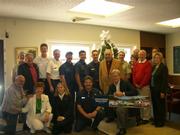 Jonathan Winters and friends celebrate his award from the Wildland Firefighters Foundation.