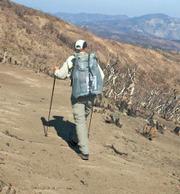 This is Rik near the summit of San Rafael Peak heading towards Mission Pine Springs UL style with a total pack weight well below 20 lbs for the two-day trip.