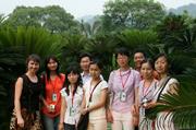 Satie Airame (left) with graduate students from Zhongkai Agricultural University and host Professor Liu Nian (center back) at the botanic garden in Guangzhou, part of China's Guangdong Province.