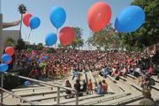San Marcos High School outdoor amphitheater filled to celebrate former students turned Olympians