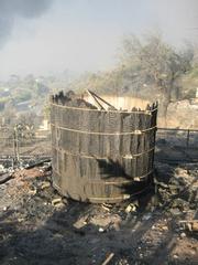 Purportedly the first-ever hot tub and an icon of the Mountain Drive community also suffered the wrath of the Tea Fire.