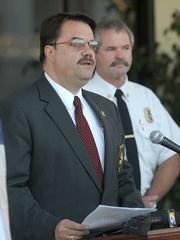 Santa Barbara Sheriff Bill Brown announces that after 40 tips to the sheriff's tip line 10 people responsible for the start of the Tea Fire have been identified