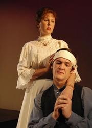 Natasha Lloyd (l) as Irina Nikolayevna Arkadina & Merlin Huff as Konstantin Gavrilovich Treplyov in "Seagull"