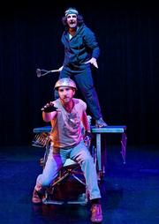 Matthew Tavianini (above) and Devin Scott in <em>One Day: Sarah House</em>, which runs through April 4 at Center Stage Theater.