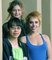 Winners among high school poets were (clockwise from left) Annie Kwong, Nitsa Pomerleau, and Kendall Burke.