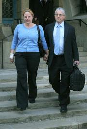 Anat and Oded Gottesman leave the Santa Barbara Superior Courthouse after a jury awarded $2.3 million for punitive damages in the wrongful death of their son Yoni.