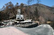 1497 Tunnel Road and surrounding landscape two weeks after the Jesusita Fire swept through.