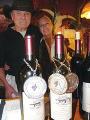 Larry and Karina Hogan serve great food as a means of selling their award-winning wines.