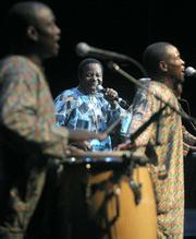 King Sunny Ade played Nigerian juju music for an enthusiastic and dancing crowd on the Thursday before Solstice.