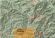 Close up of the upper canyon notes the trail network and camps in this part of the San Rafael Wilderness.