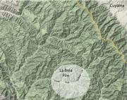 Map shows the south fork of La Brea Canyon in more detail. The Sierra Madre Ridge is highlighted to the north.