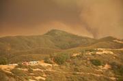 A staging area near Miranda Pine Mountain on Sunday was almost overrun by the fire late Tuesday night; firefighters were able to hold the area.
