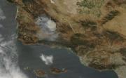 La Brea Fire, satellite view provided by the USFS Remote Sensing Applications Center, August 15. This picture was compiled at the USDA Forest Service (USFS) Remote Sensing Applications Center in cooperation with NASA Goddard Space Flight Center, the University of Maryland, the National Interagency Fire Center, and the USFS Missoula Fire Sciences Lab.