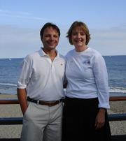 Regatta chair Tony Papa with the Executive Director of the Visiting Nurse <span class=