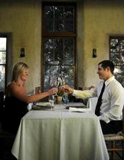 Stonehouse employees Erika and Justin prove just how romantic dining can get at the San Ysidro Ranch restaurant.