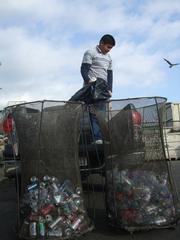 Santa Barbara residents, like this young man, will still be able to drop of recyclables at Marborg's Buy Back Centers despite the statewide closure.