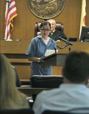 Cathy Latou apologizes to the Makela family and Santa Barbara Olive Co. employees before being sentenced