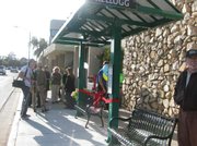 A new bus shelter was unveiled on Monday in Old Town Goleta outside of the Carpeteria store.