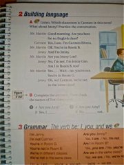 A page in a beginning English text book is a settling reminder to an imperfect speaker of Portuguese that this language-learning process is challenging for everybody.