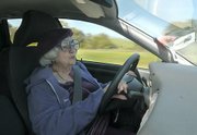 Even though she's turning 95 Selma Rubin can still be found in the fast lane on the 101 freeway