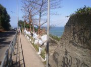 A once-strong wall along Niemeyer Avenue, which winds along the coast in Rio, was no match for the winds and rain of last week.
