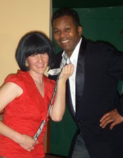Nikole Hollenitsch as Barbara Leonard and Paul Taylor as Alec Rice in <em>The Girl in the Freudian Slip</em>.
