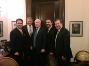 (left to right) John Houghtaling, Kevin Costner, John McCain, Andrew Quintero, Patrick Smith.
