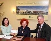 Diane Wisby, vice president, Goleta Valley Cottage Hospital; Lady Leslie Ridley-Tree; Ron Werft, president and CEO, Cottage Health System