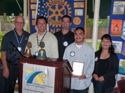 Bill Boyd, Rotary President; David Velarde, Rotary member; Cory Adams, teacher; Richard Romeo, student of the month, with his mother.
