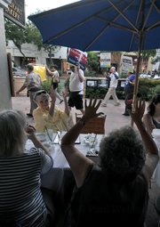 Big support from some State Street diners for the Mad as Hell Doctors protest on Sept. 30, 2010