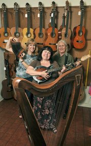 Folk Mote Music folks: Laurie Rasmussen, Nadine Bunn, and Cherie Chako (left to right).