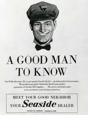 This Seaside Oil advertisement dates back to the early 1960s, when the company was opening dozens of new gas service stations across the West.