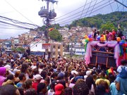 Late in the afternoon the parade winded down Rocinha's main street Estrada de Gávea to the bottom of the hill near the entrance to the community.