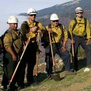 Chumash Fire Department Firefighter Richard Garcia, Engineer Jay Kennedy, Battalion Chief JP Zavalla, and Engineer Gilbert Romero.